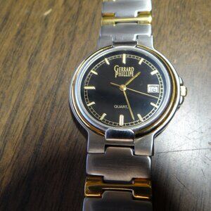 Wristwatch, Men's, Gerrard Phillipe, Gold Stainless, France Swiss 7 Jewel